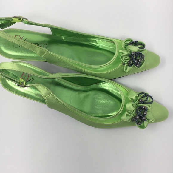 EY Boutique Women's Green Satin 2.5 Inches Heel - Picture 2 of 16